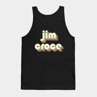 Retro Vintage Rainbow Jim Letters Distressed Style Tank Top